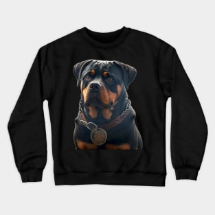 Rottweiler Steampunk Ai generated Crewneck Sweatshirt